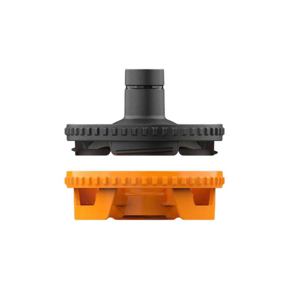 Filling Chamber Housing Storz & Bickel — tapa negra y base naranja separadas