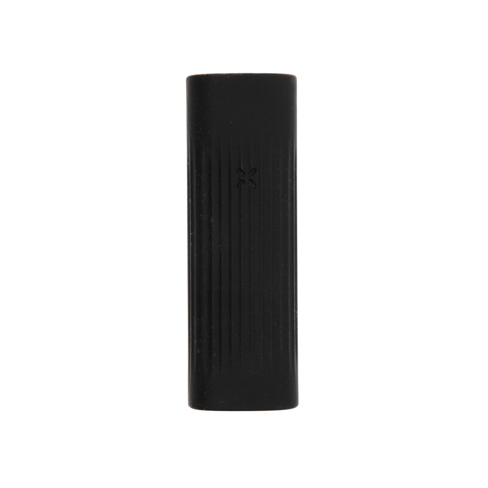 Funda Grip Sleeve de silicona para PAX Plus color negro onyx con textura antideslizante y logo PAX