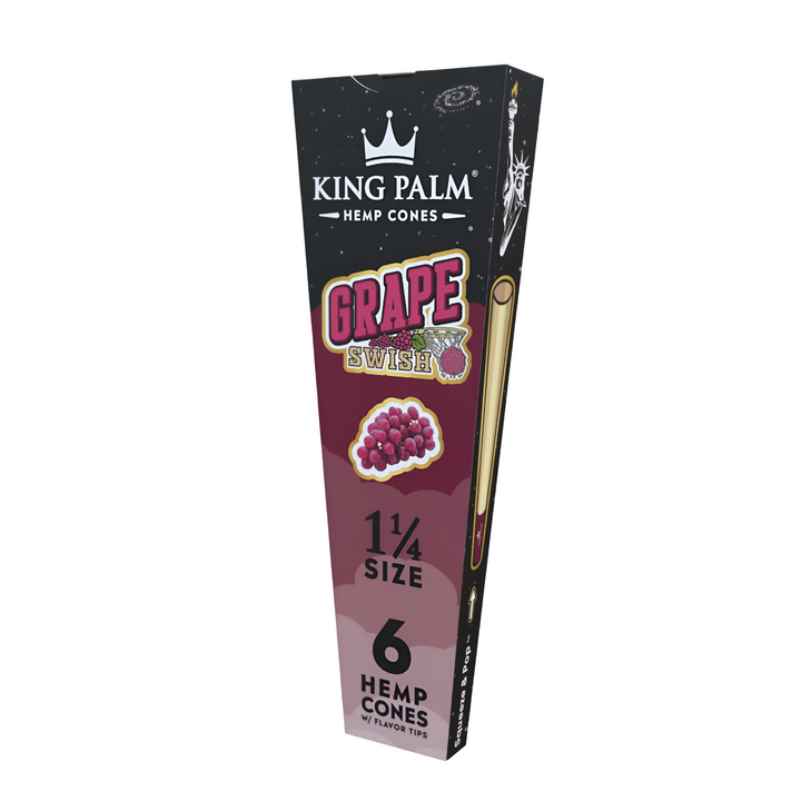 King Palm 6 Conos de Cáñamo 1 1/4 Saborizados — Filtro Squeeze &amp; Pop