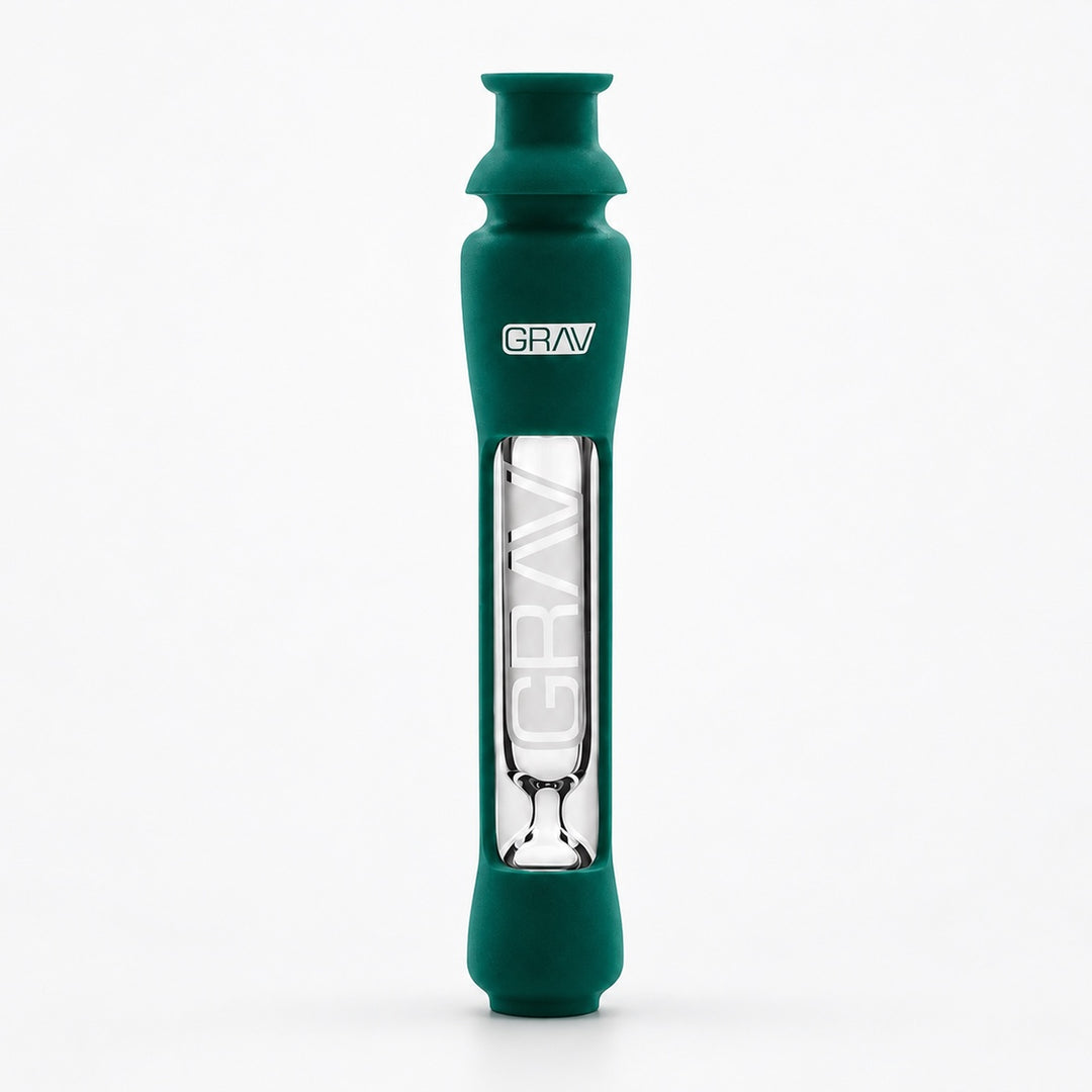 One hitter GRAV en silicona teal oscuro con tapa en el extremo