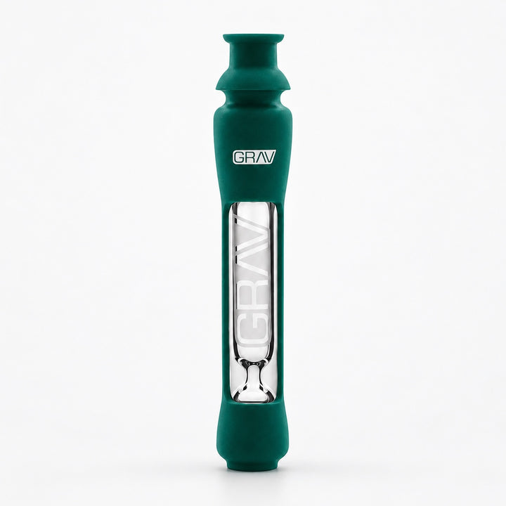 One hitter GRAV en silicona teal oscuro con tapa en el extremo