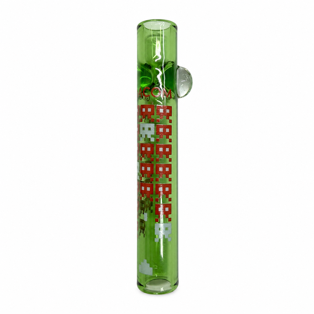 GRAV Whimsical Taster Arcade Retro Verde, pipa de vidrio pequeña de 12 mm