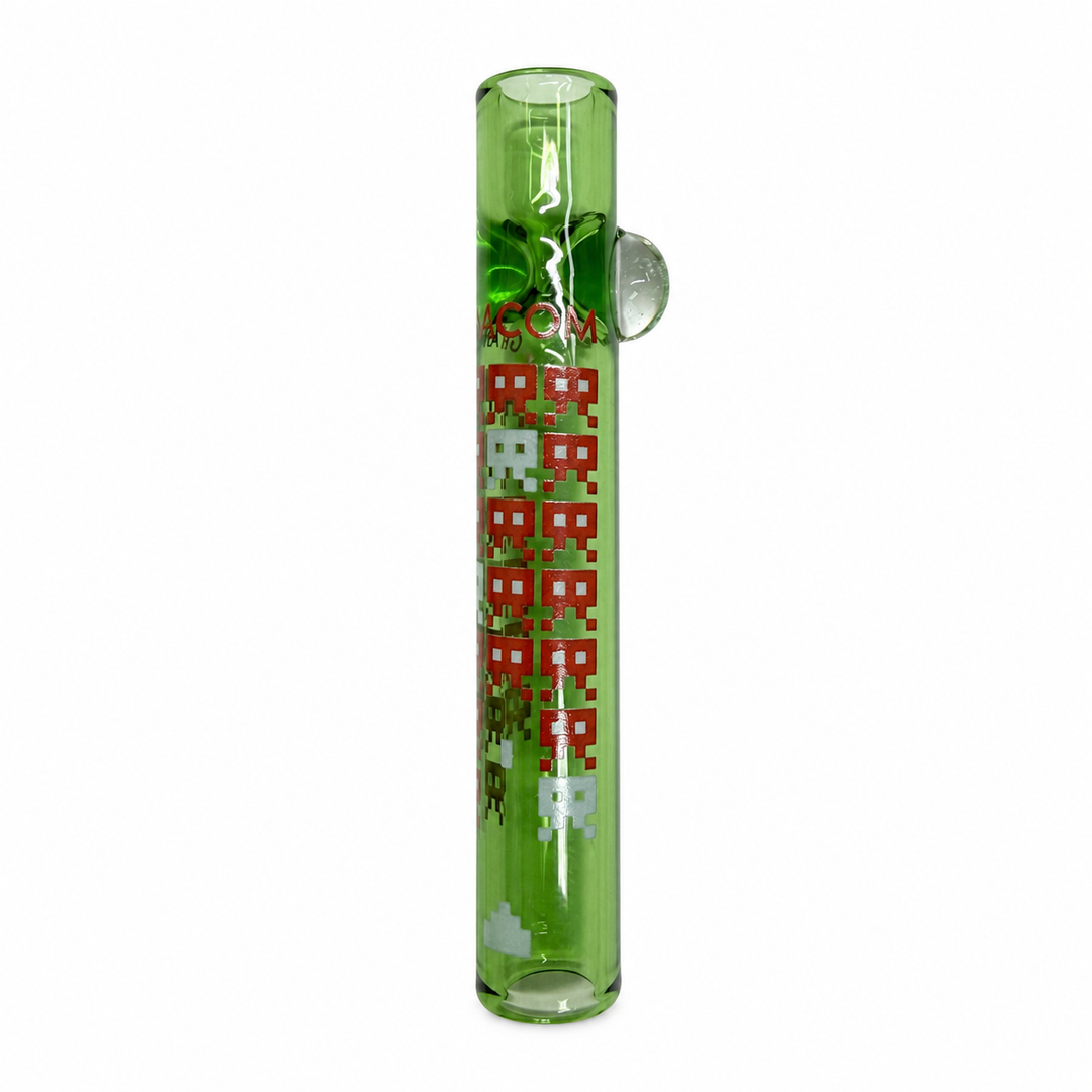 GRAV Whimsical Taster Arcade Retro Verde, pipa de vidrio pequeña de 12 mm