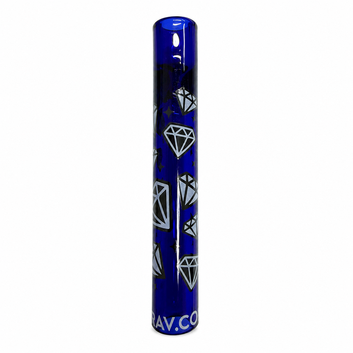 GRAV Whimsical Taster Diamantes Azul, pipa de vidrio pequeña de borosilicato