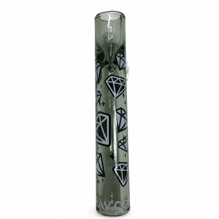 Pipa hitter de vidrio GRAV Diamantes Gris Humo en vidrio translúcido