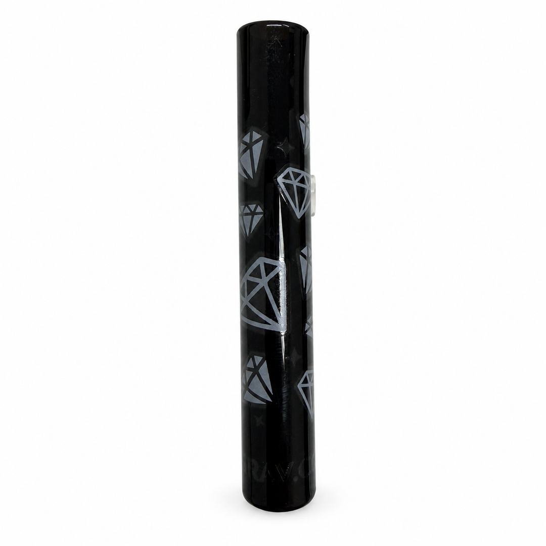 GRAV Whimsical Taster Diamantes Negro, pipa de vidrio pequeña de 12 mm