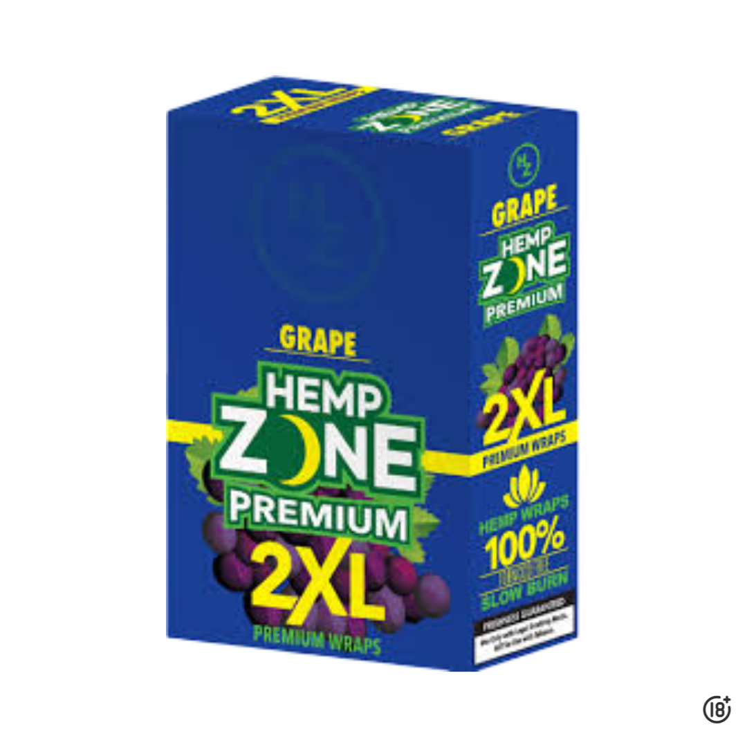Blunts Hemp Zone 2XL Grape, hechos de cáñamo natural con sabor intenso a uva.