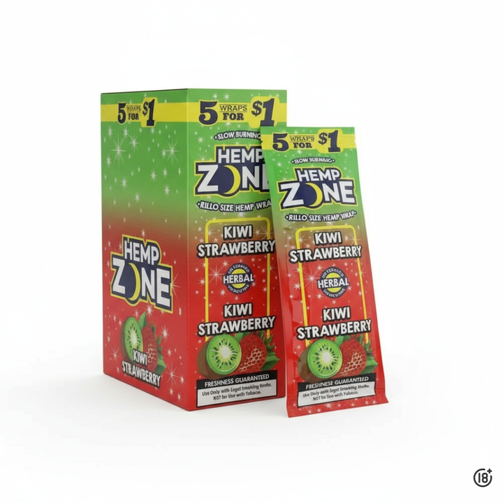 Blunts Hemp Zone Kiwi Strawberry, envolturas naturales con mezcla de kiwi y fresa.