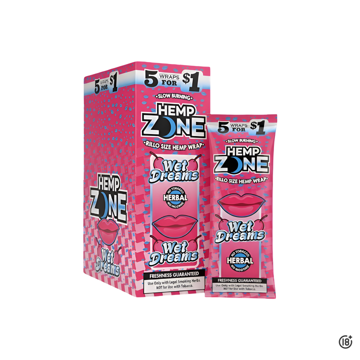 Blunts Hemp Zone Wet Dreams con sabor a cereza y aroma dulce, elaborados con cáñamo natural.