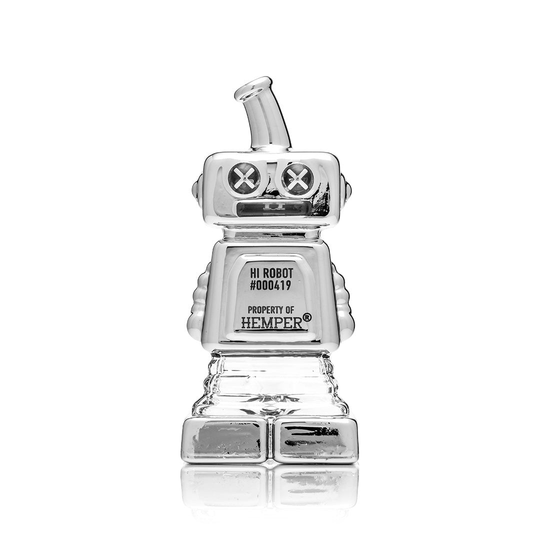 Pipa Hemper Hi-Robot de frente, con el grabado del pecho a la vista