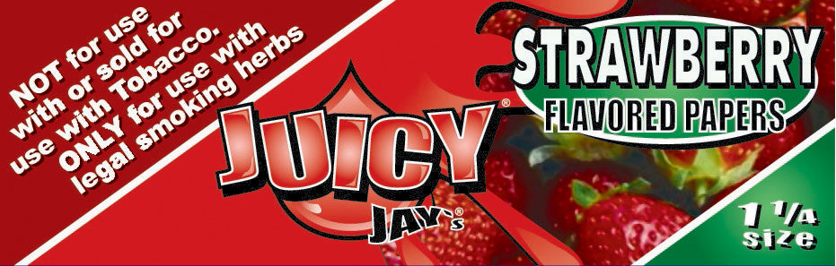 Frente del librillo Juicy Jay's Fresa con el nombre del sabor impreso.