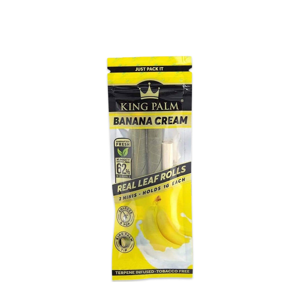 Empaque King Palm Banana Cream X2 con dos Mini Rolls pre-enrollados de 1 g
