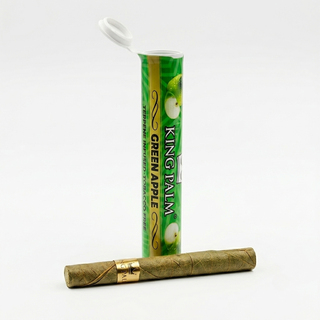 King Palm Green Apple, roll de hoja de palma natural con sabor a manzana verde
