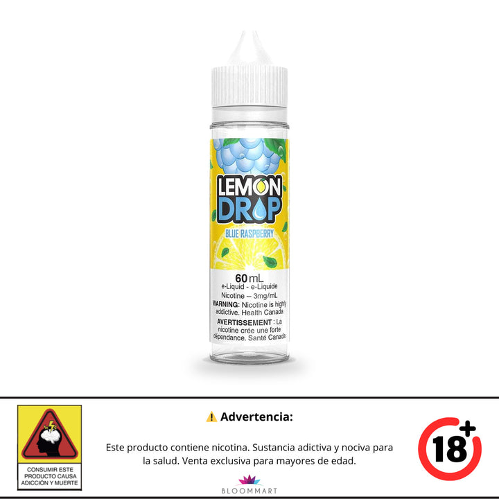 Botella de Lemon Drop Base Libre 60 mL sabor Blue Raspberry, vista frontal