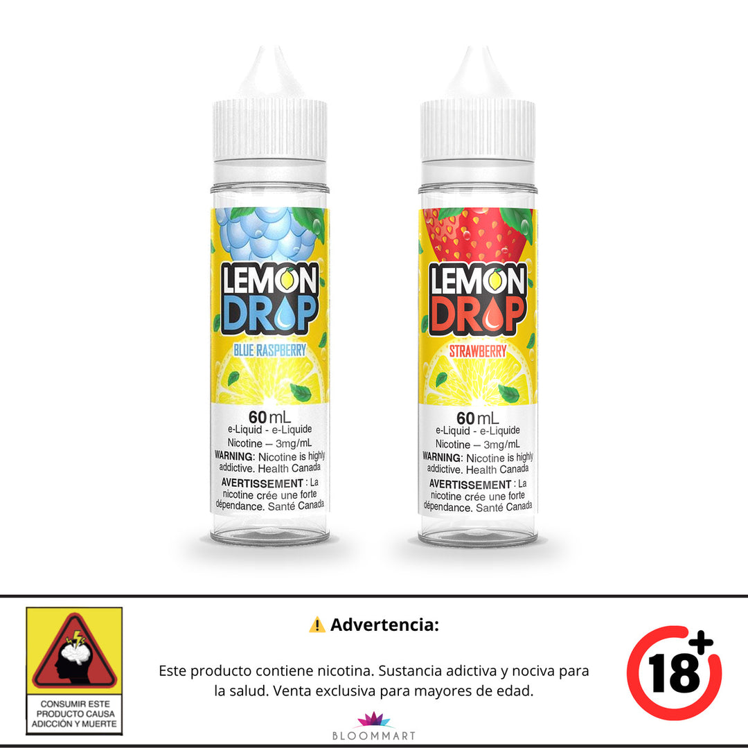 Botellas de Lemon Drop Base Libre 60 mL, Blue Raspberry y Strawberry