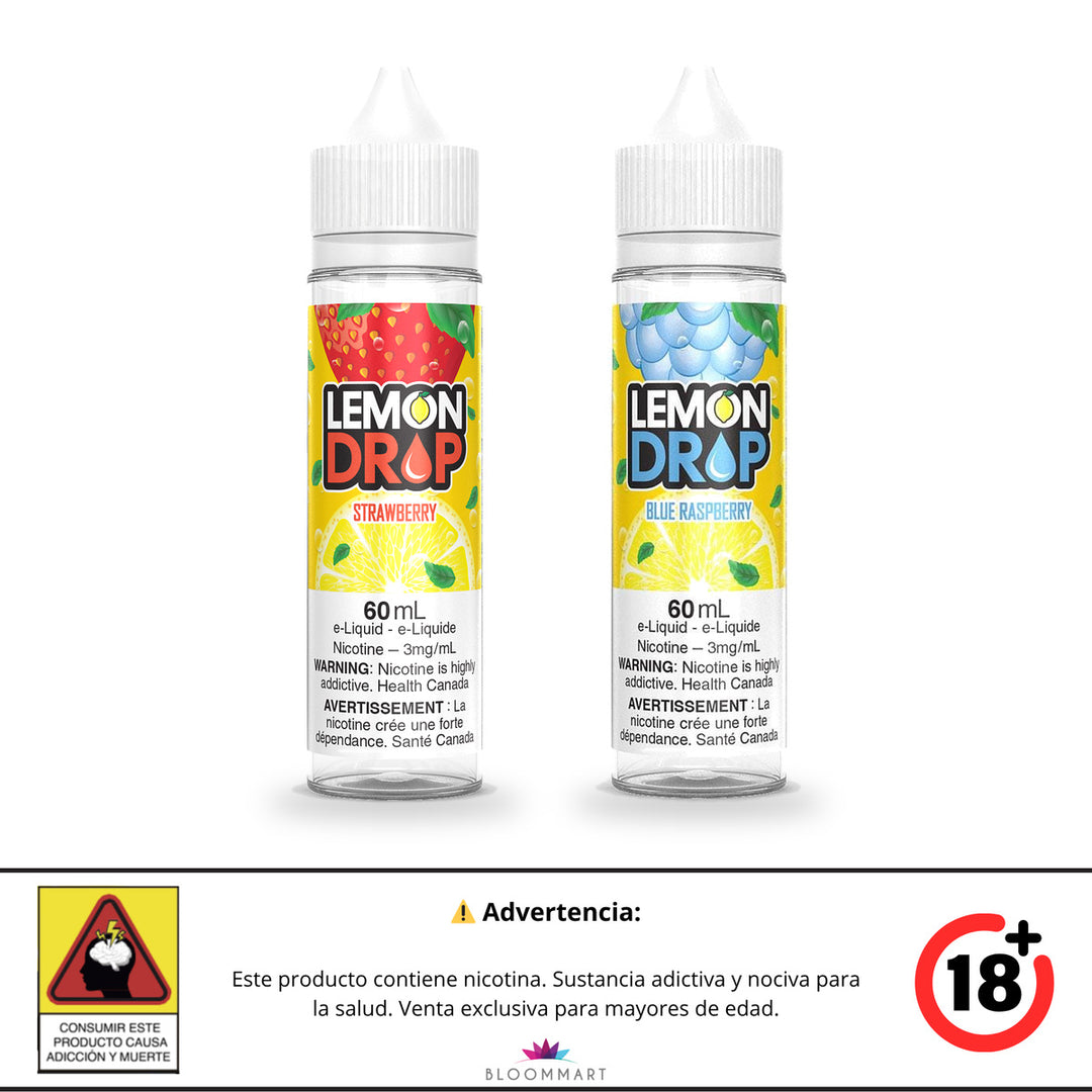 Los dos sabores de Lemon Drop base libre en 60 mL, Strawberry y Blue Raspberry