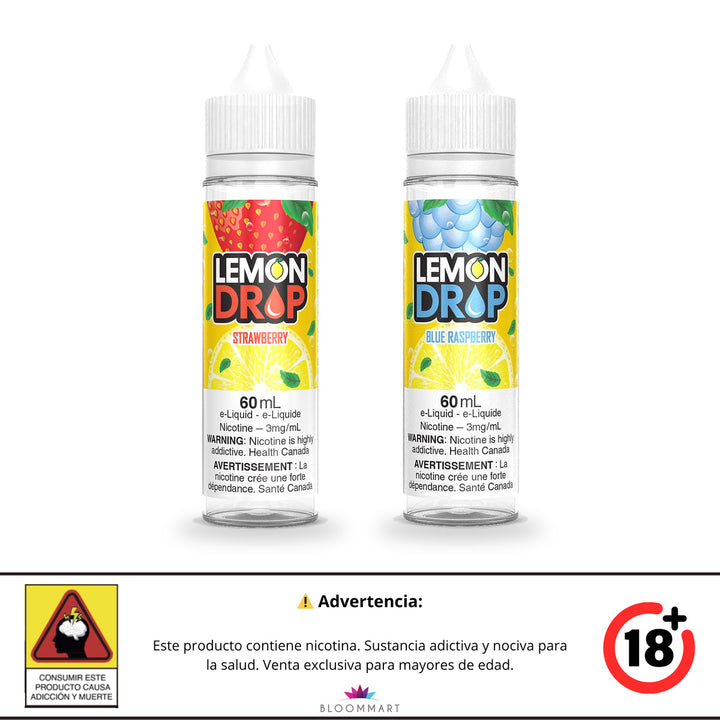 Los dos sabores de Lemon Drop base libre en 60 mL, Strawberry y Blue Raspberry