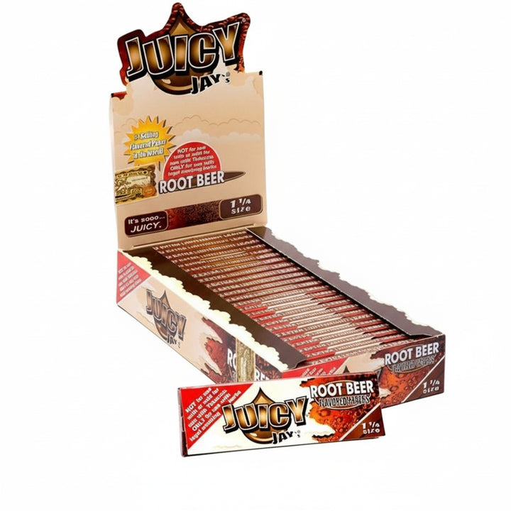 Juicy Jay’s Root Beer 1¼ – Siente el sabor espumoso y dulce del clásico americano