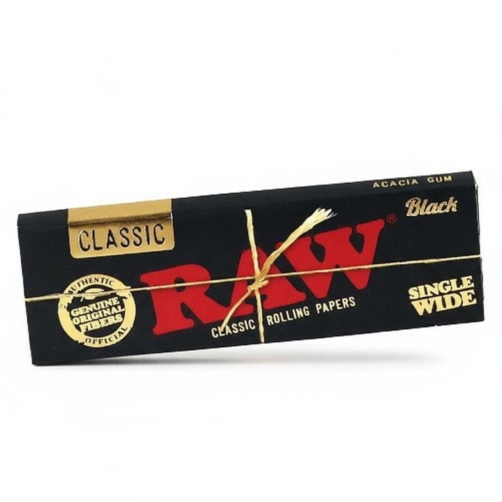 Papeles RAW Black Single Wide – Ultra finos, quema uniforme y sabor limpio