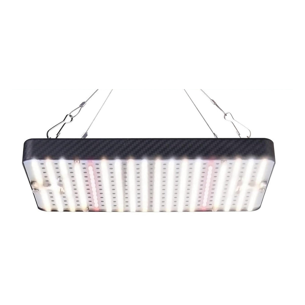 Panel LED 200W Ohtoad colgado con sus cables y ganchos