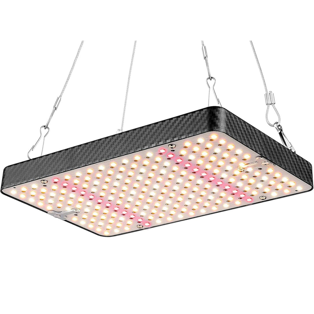 Panel LED 200W Ohtoad espectro completo UV-IR colgado y encendido