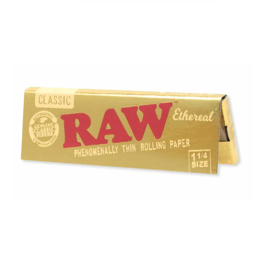 Papeles RAW Ethereal edición dorada, papel de fumar ultrafino Classic 1 ¼, ideal para fumadores exigentes