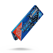 Papeles Juicy Jay’s Blueberry con aroma frutal intenso y quemado parejo, perfectos para sesiones relajadas.