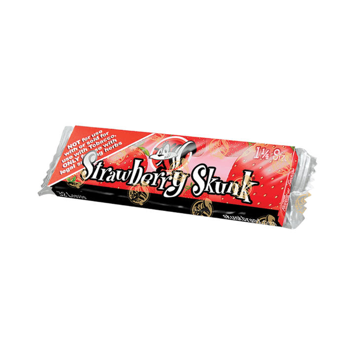 Caja de papeles Skunk Brand Strawberry 1 ¼, papeles saborizados premium fabricados en España.