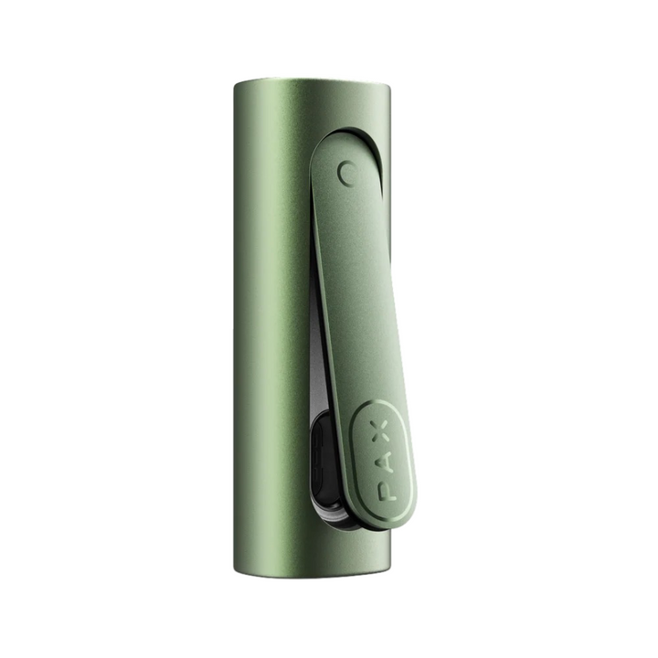 Vista lateral del vaporizador PAX FLOW Greenstone.