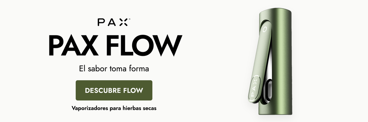 Vaporizador PAX FLOW Greenstone con puerta lateral abierta. El sabor toma forma.