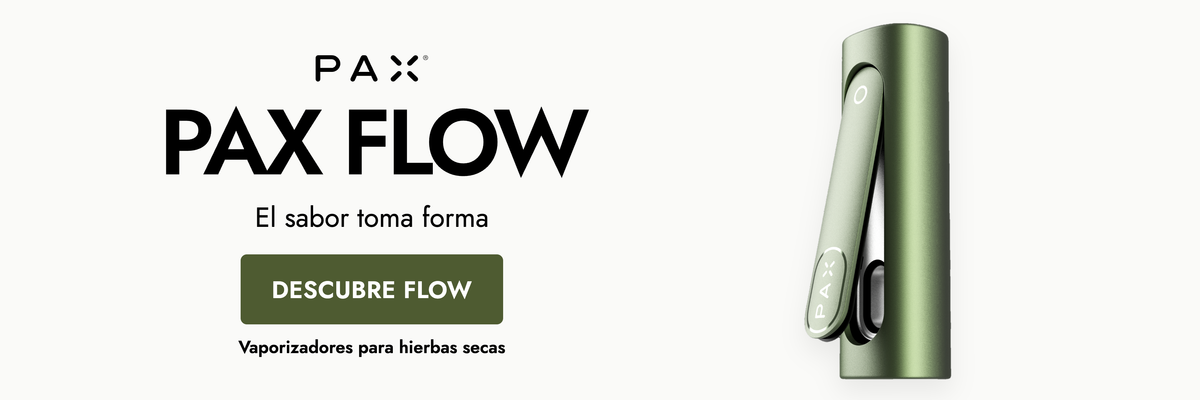 Vaporizador PAX FLOW Greenstone con puerta lateral abierta. El sabor toma forma.