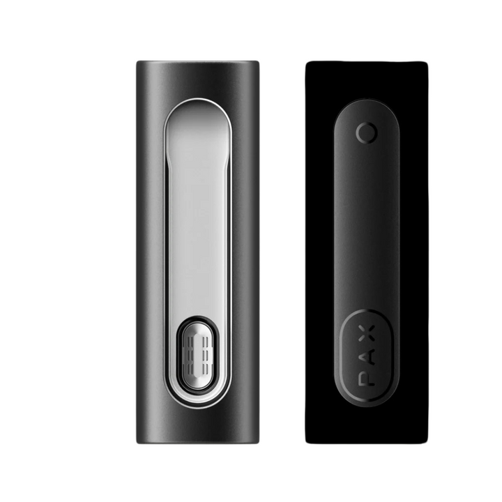 Vaporizador PAX FLOW Onyx con carcasa abierta mostrando interior.