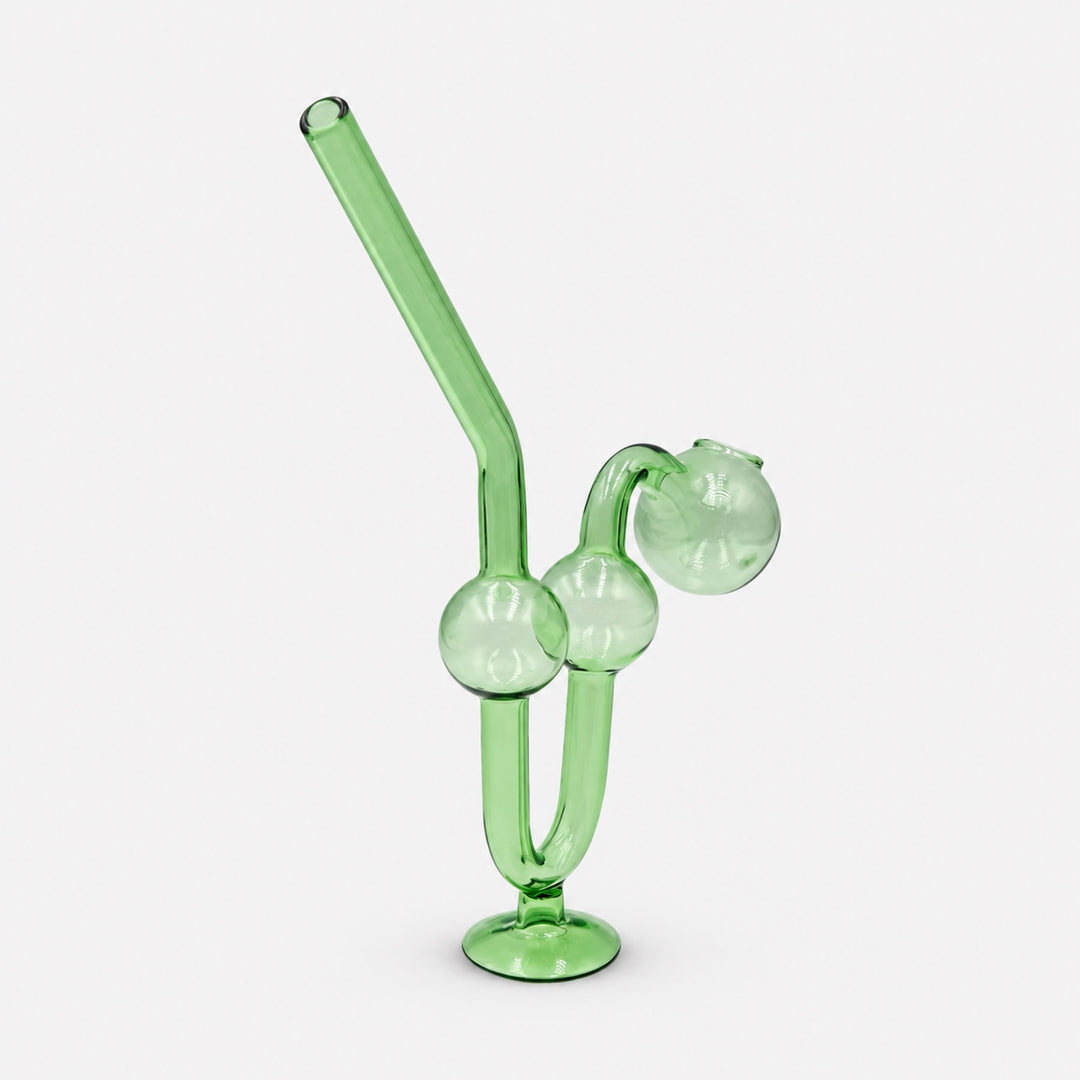 Pipa para wax verde en tres cuartos desde la izquierda, con la primera cámara en primer plano