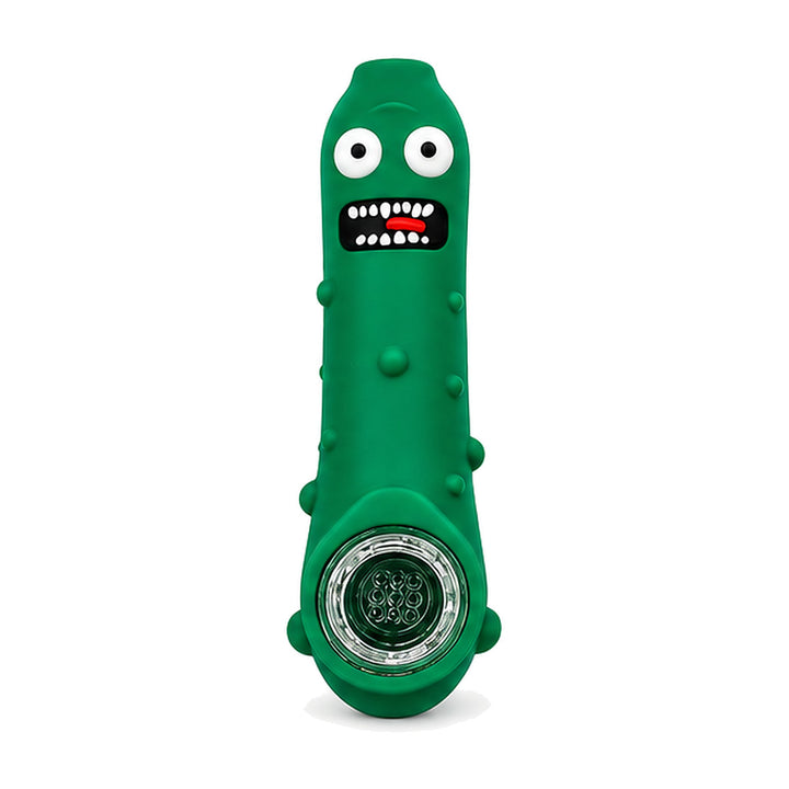 Pipa pepinillo de silicona verde vista de frente