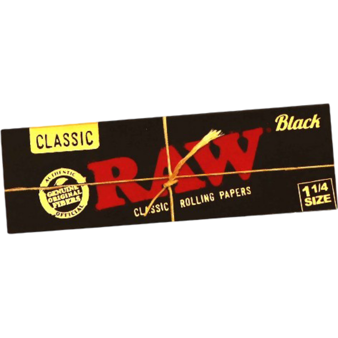 Papeles RAW Black 1 1/4 – Ultra finos, quema uniforme y sabor más limpio