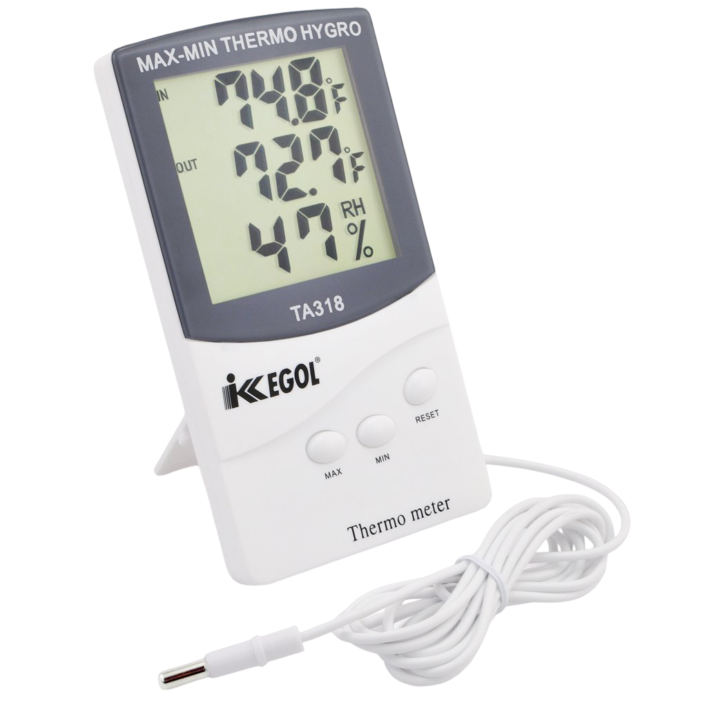 Termómetro digital iKKEGOL TA318 con pantalla LCD de gran tamaño y lectura clara.