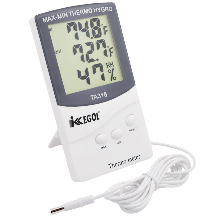 Termómetro digital iKKEGOL TA318 con pantalla LCD de gran tamaño y lectura clara.