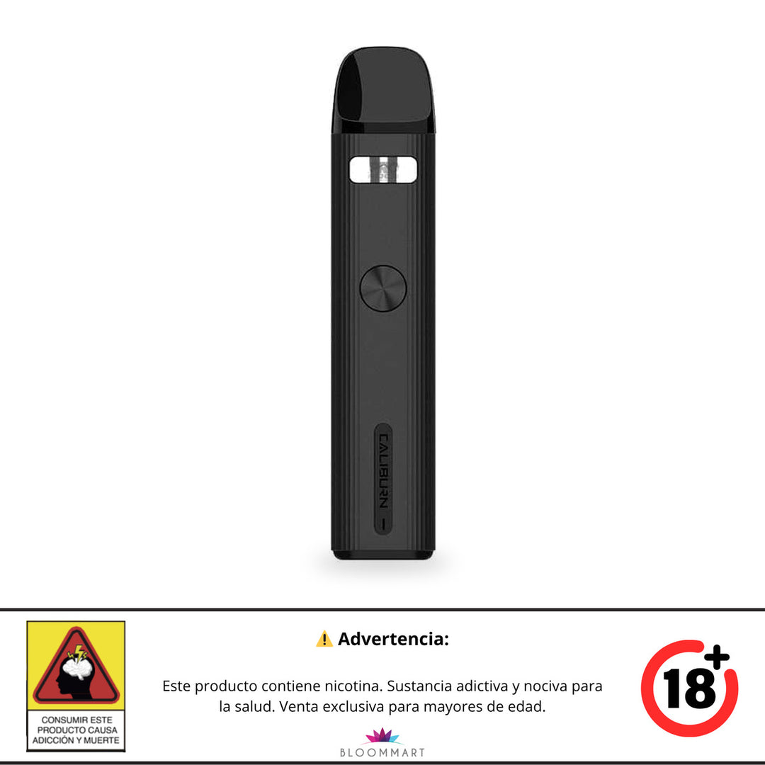 Uwell Caliburn G2 Pod Kit en color Carbon Black, vista frontal