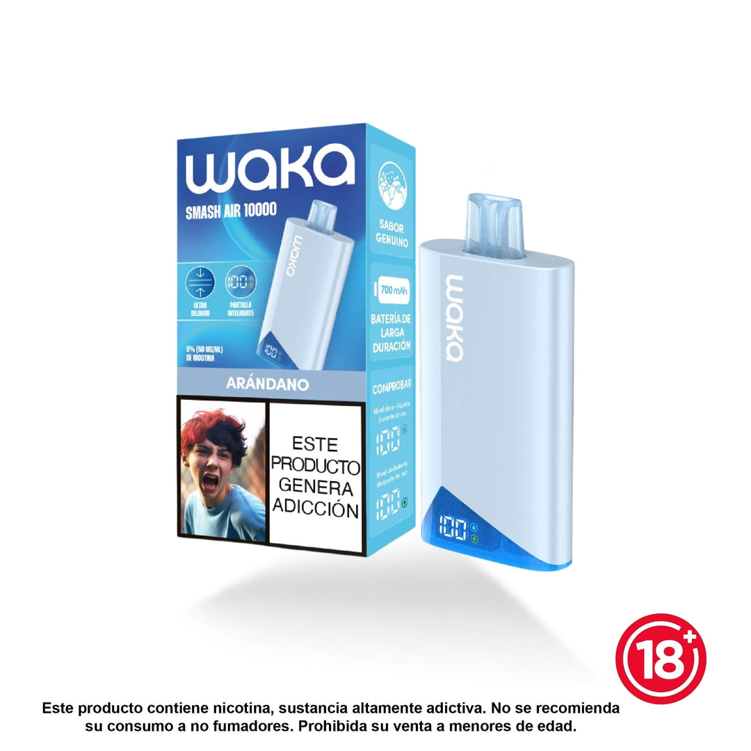 Vape WAKA Smash Air 10.000 puffs sabor Arándano