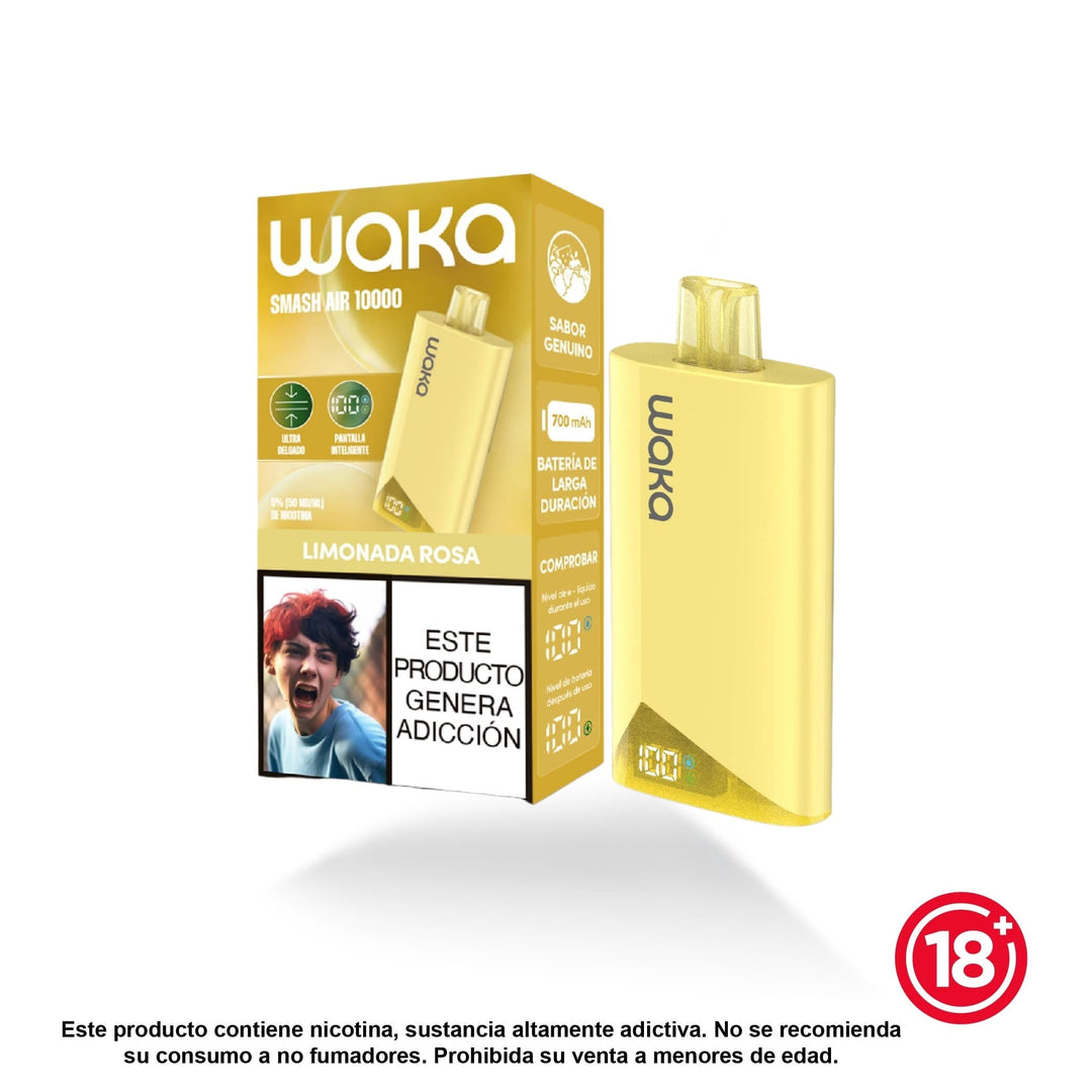 Vape WAKA Smash Air 10.000 puffs sabor Limonada Rosa