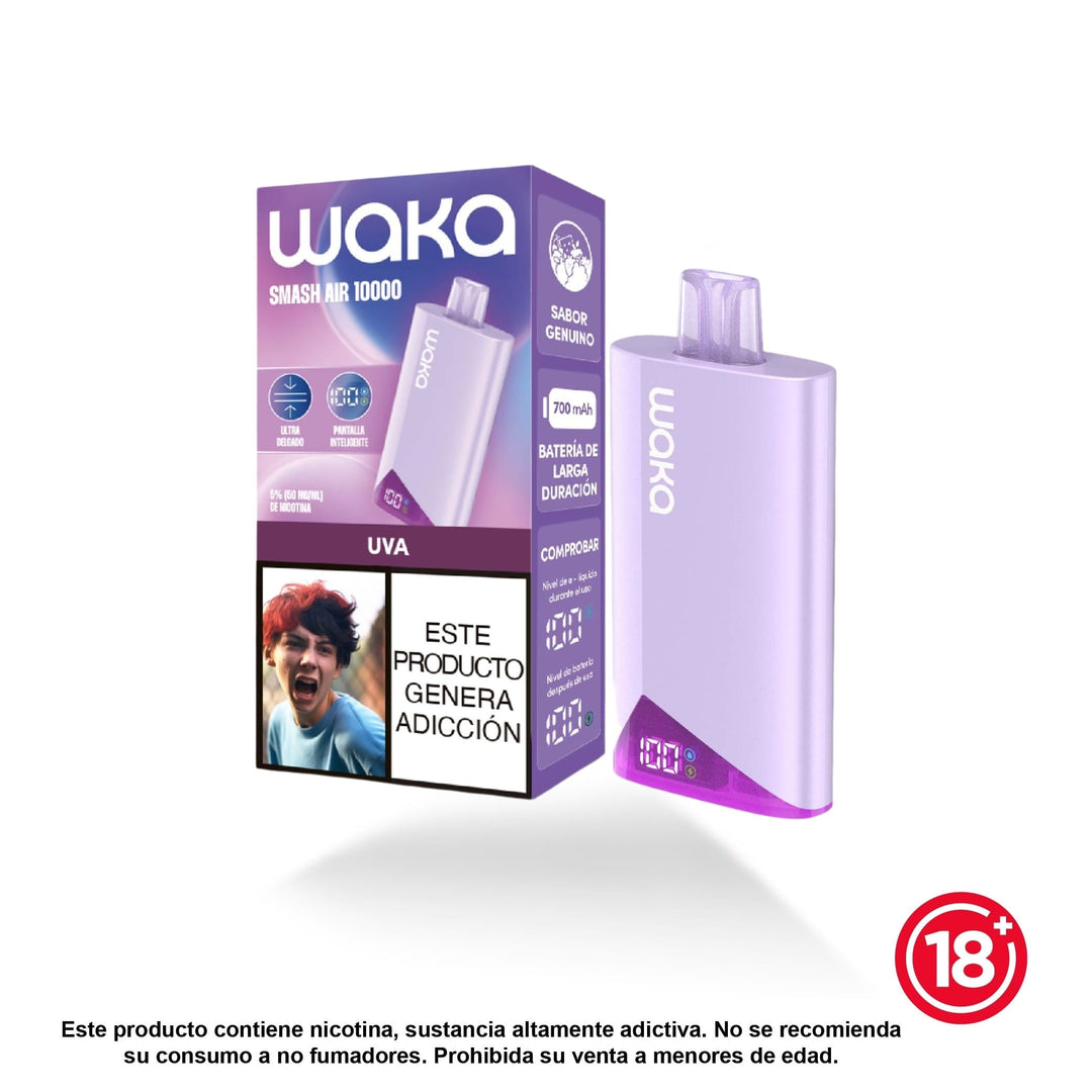 Vape WAKA Smash Air 10.000 puffs sabor Uva