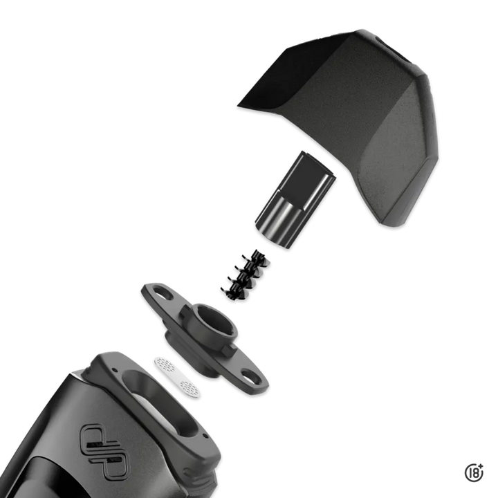 Vaporizador Boundless Vexil negro con boquilla desmontable en detalle
