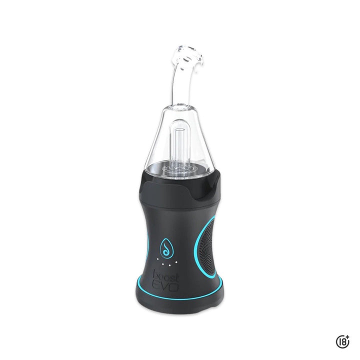 Vista lateral del vaporizador herbal para concentrados Dr Dabber Boost EVO en color negro.
