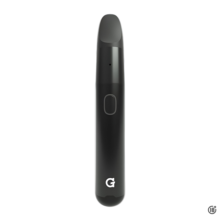 Vaporizador G Pen Micro Plus portátil para dabs y wax, vista frontal en negro.