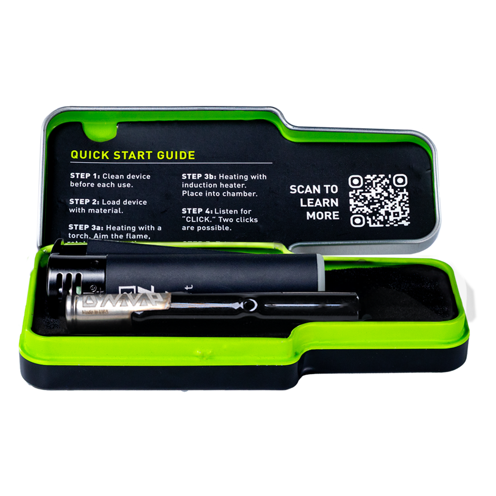 Vaporizador herbal Dynavap G3 con diseño minimalista y cuerpo metálico resistente.