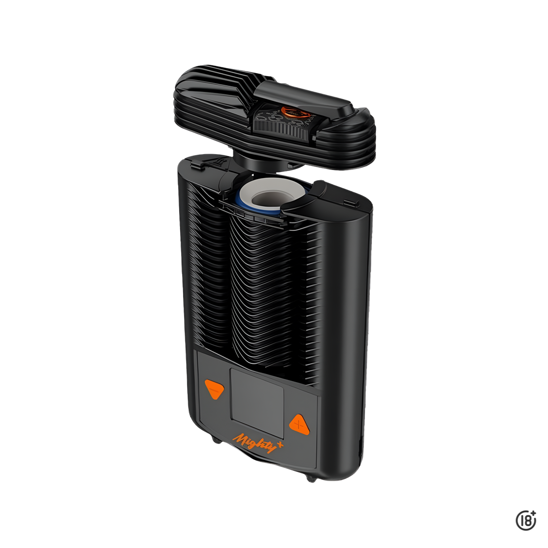 Boquilla y cámara de vaporización del Mighty Plus con diseño de enfriamiento avanzado.