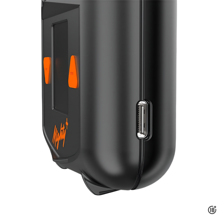 Detalle del puerto USB-C del vaporizador Mighty Plus para carga rápida.