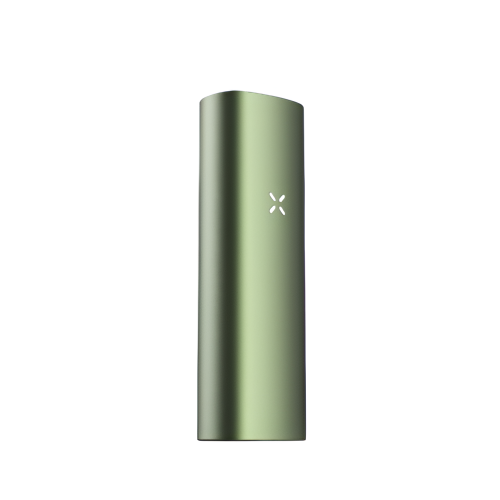 Vaporizador PAX Mini Greenstone para hierba seca vista tres cuartos