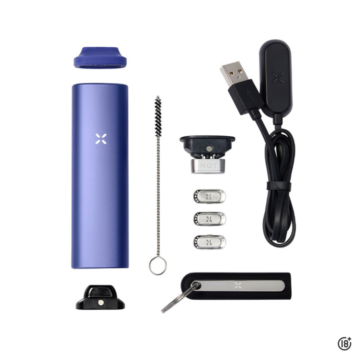 Vaporizador Pax Plus azul kit completo con cargador, boquillas y accesorios en Colombia