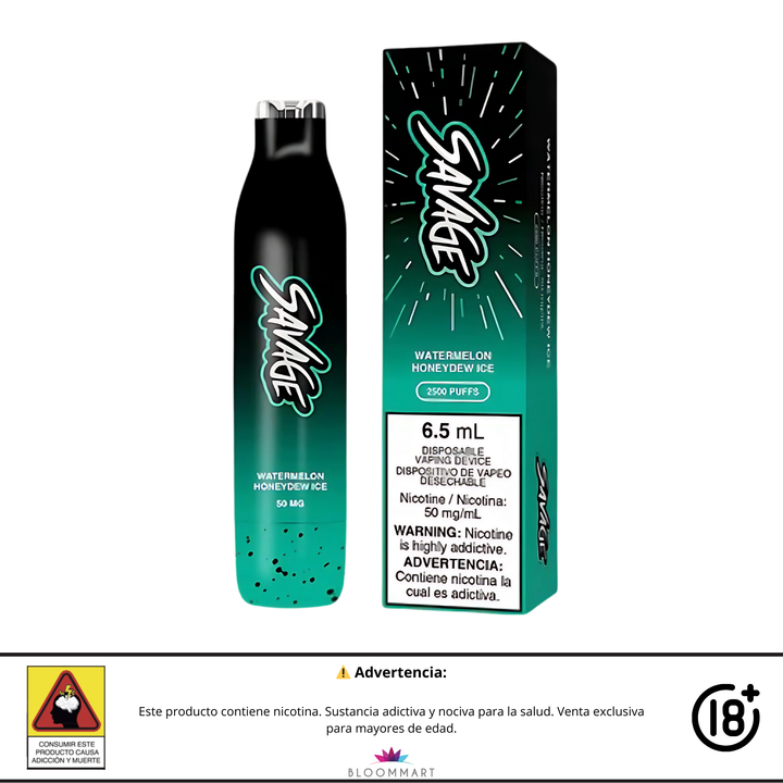 Vaporizador desechable STLTH Savage Watermelon Honeydew Ice de 2500 puff con 50 mg de nicotina.
